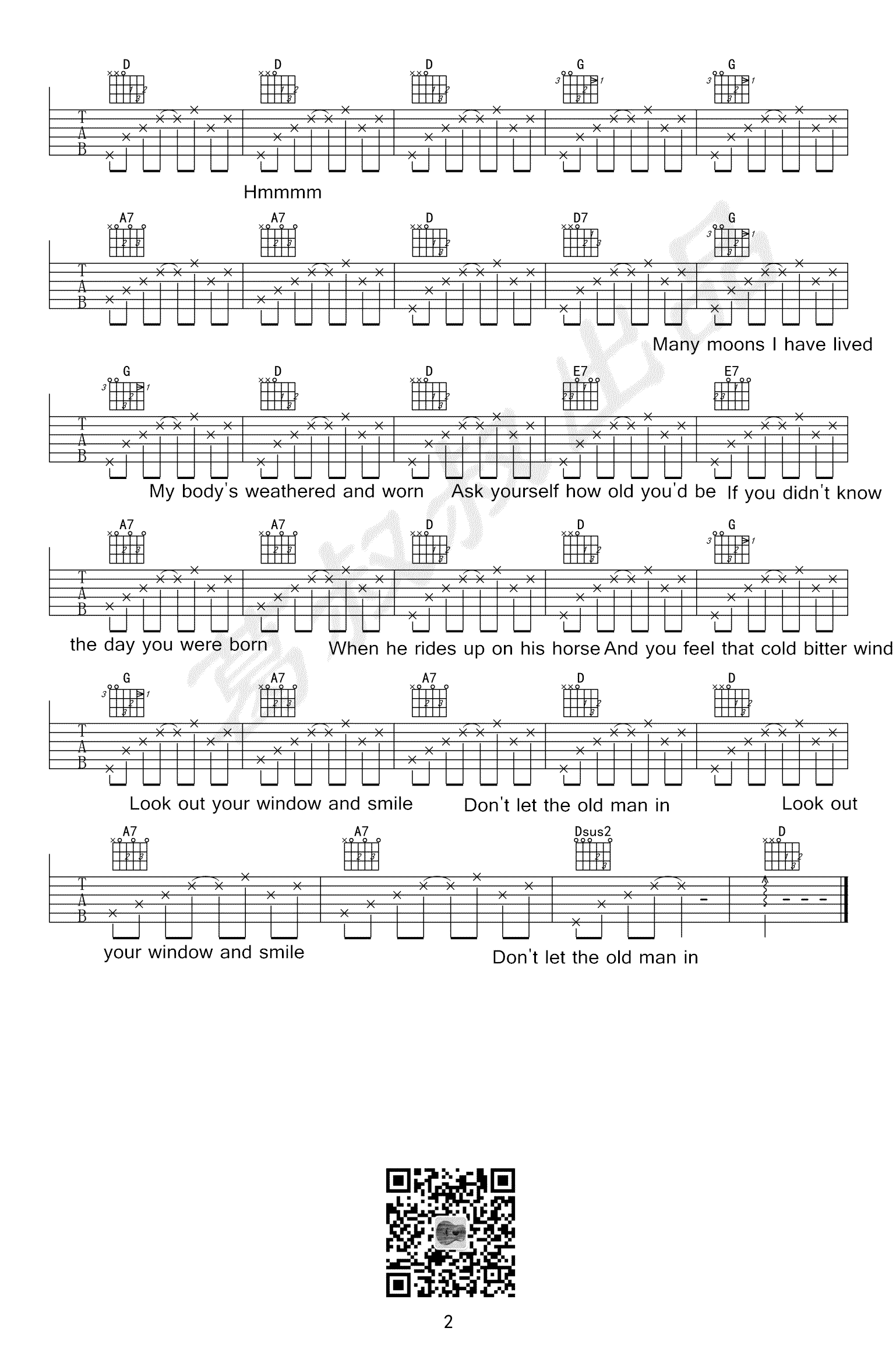 Do_not_Let_the_Old_Man_In吉他谱_D调_葛叔叔编配_Toby_Keith