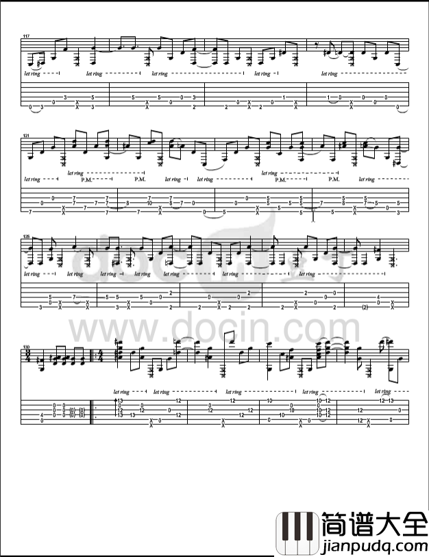 irony指弹谱_D调六线谱_豆丁网编配_郑成河