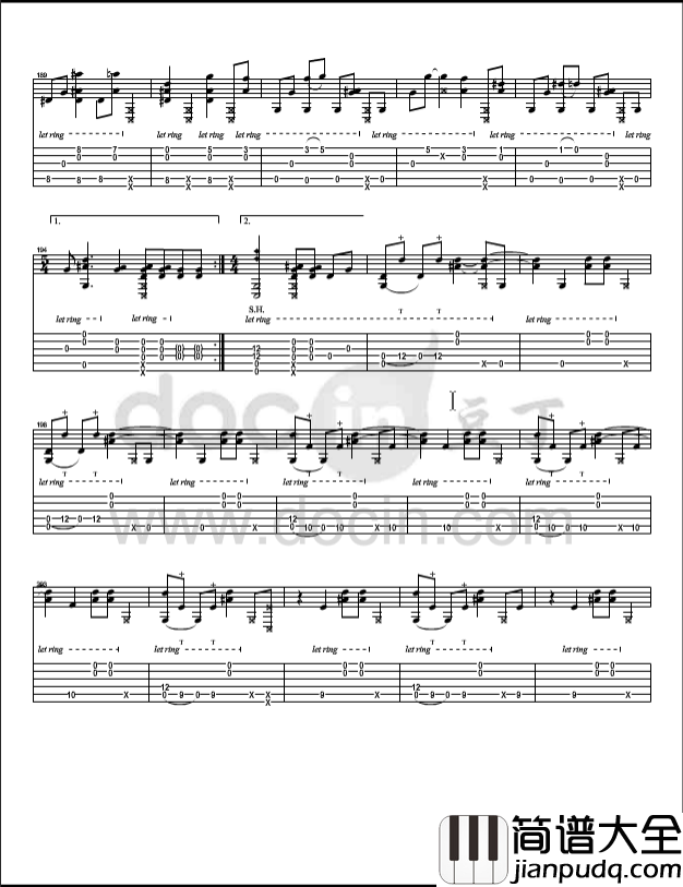 irony指弹谱_D调六线谱_豆丁网编配_郑成河