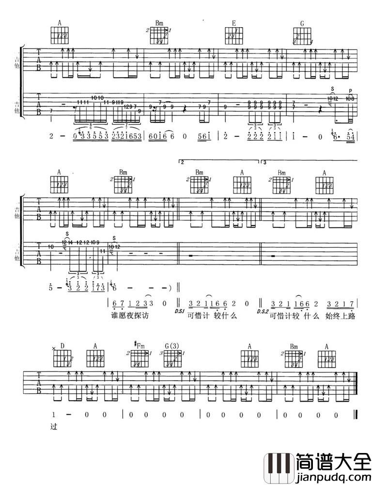 谁伴我闯荡吉他谱_Beyond_D调原版