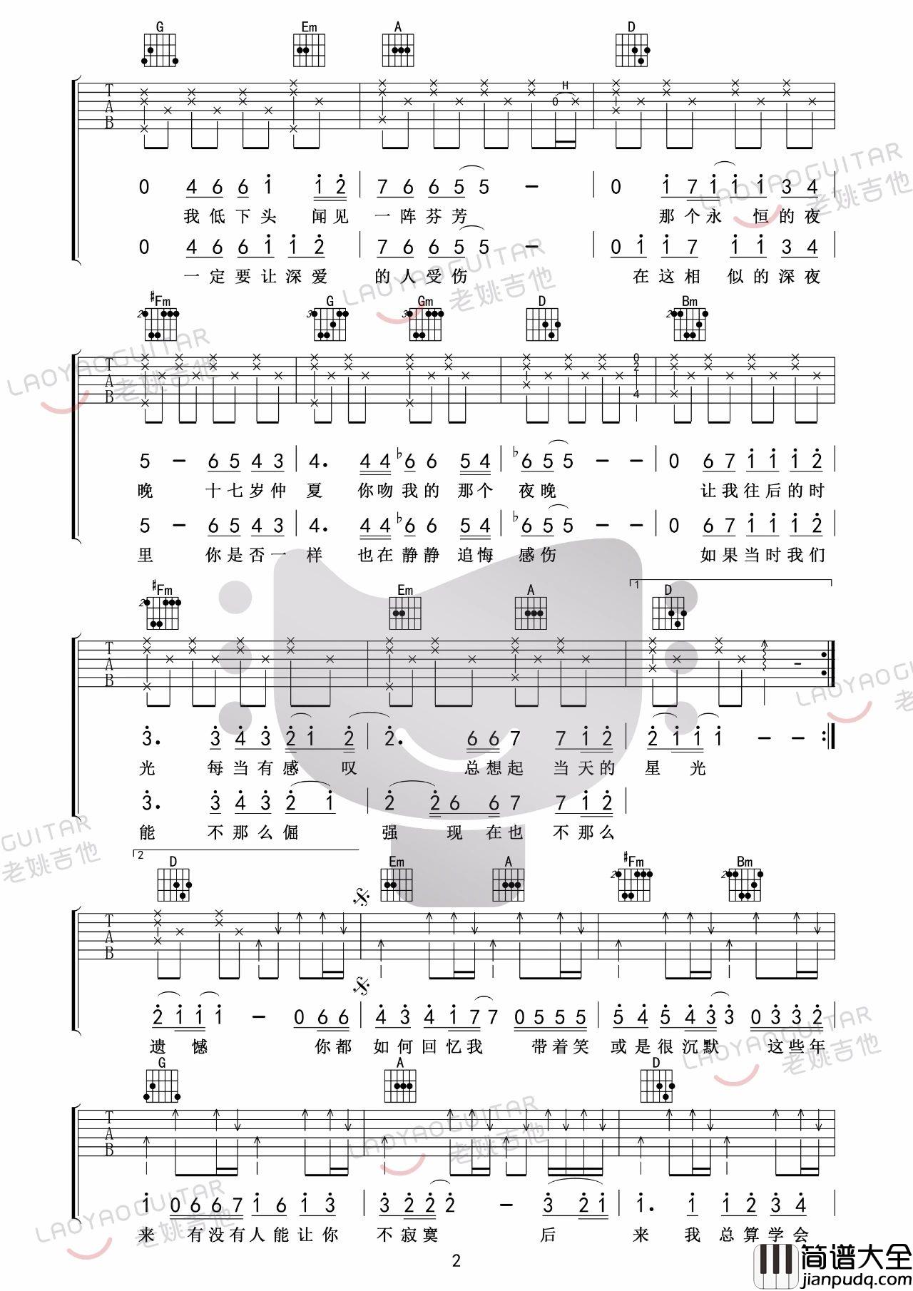 后来吉他谱_刘若英_吉他弹唱教学视频