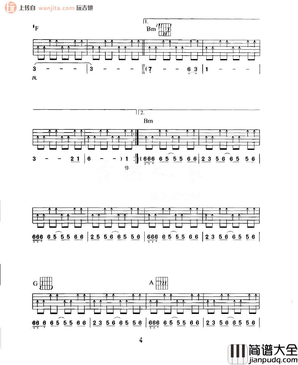 我是愤怒吉他谱_beyond_D调扫弦六线谱_高清图片谱