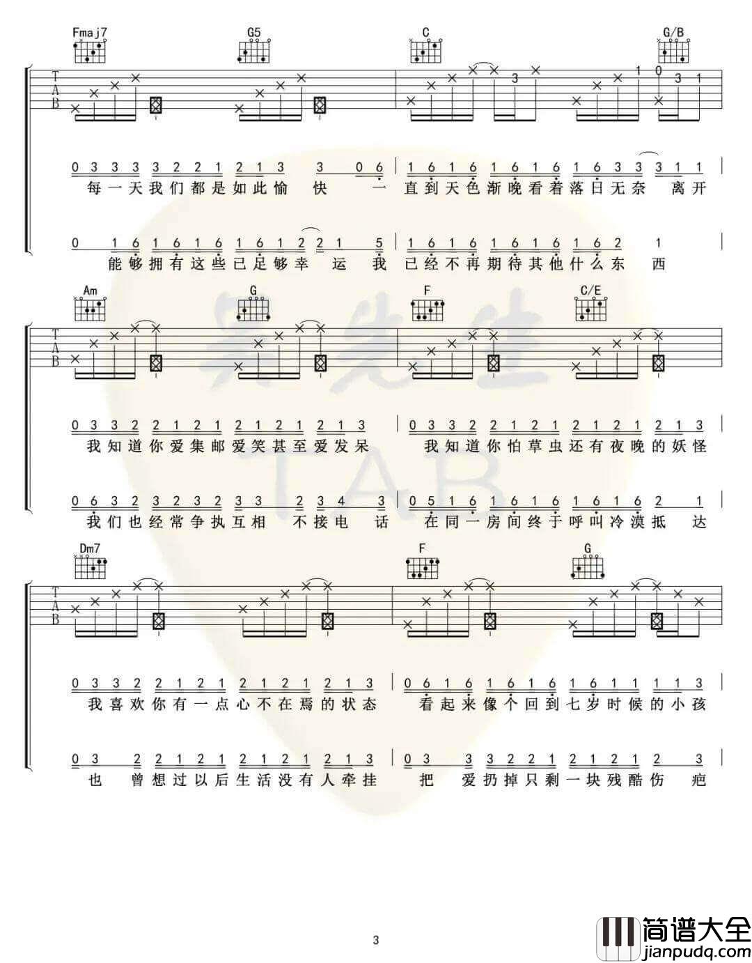 把回忆拼好给你吉他谱_D调女生版_王贰浪