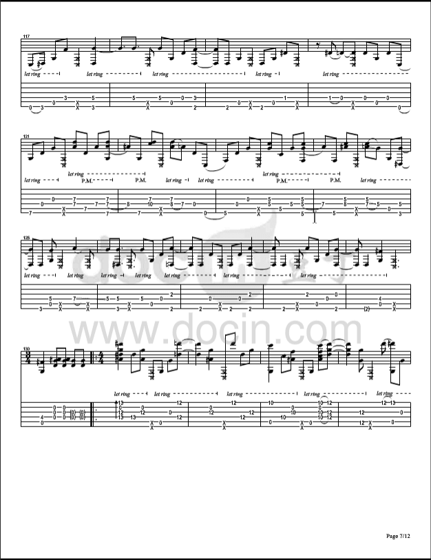 irony指弹谱_D调六线谱_郑成河