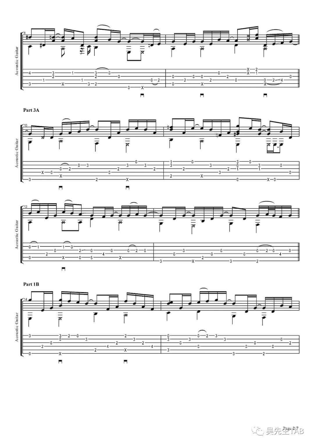 memory_lane指弹谱_E调六线谱_Sandra_Bae