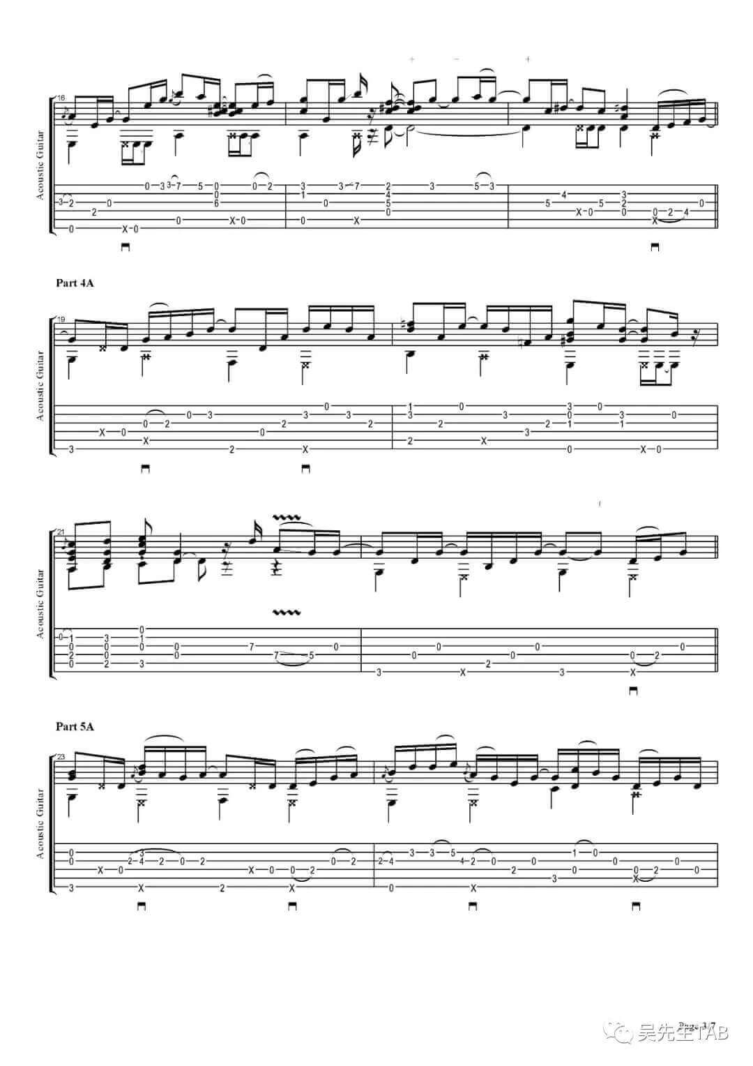 memory_lane指弹谱_E调六线谱_Sandra_Bae