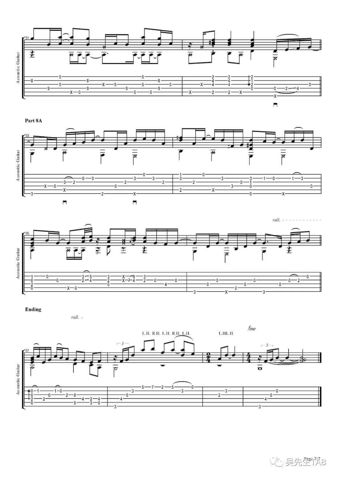 memory_lane指弹谱_E调六线谱_Sandra_Bae