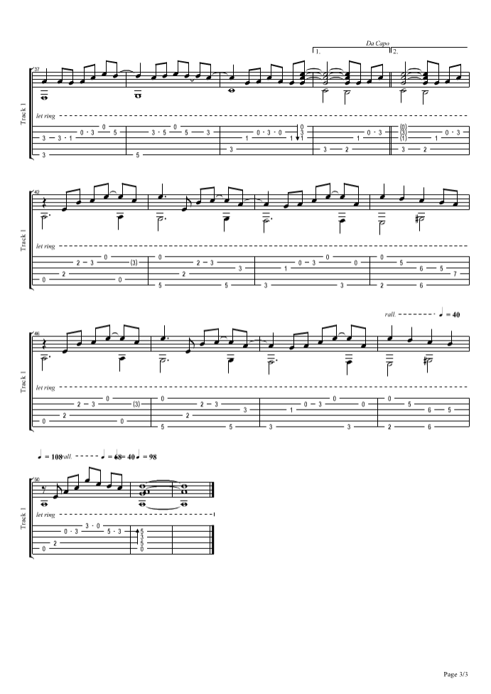 枝雪零指弹谱_E调六线谱_简单版_中川仁砂