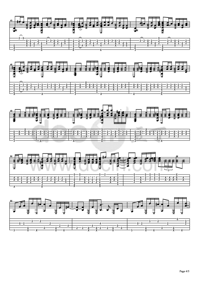 君与仆指弹谱_E调六线谱_松井佑贵