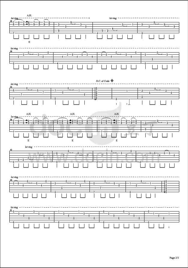Yukata吉他指弹谱_E调_城直树