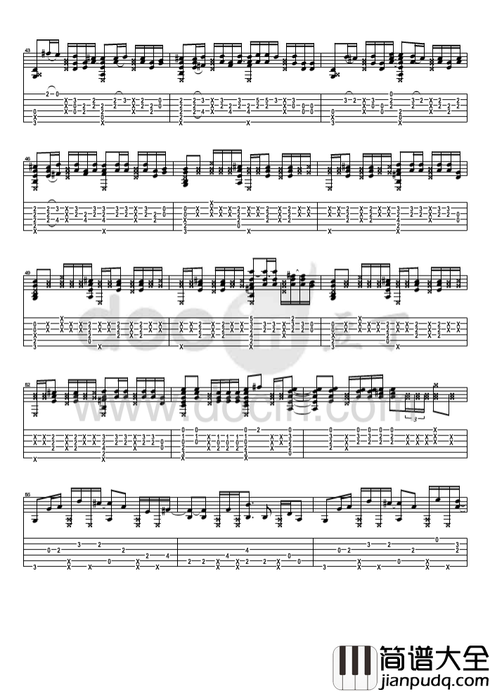 君与仆指弹谱_E调六线谱_豆丁网编配_松井佑贵