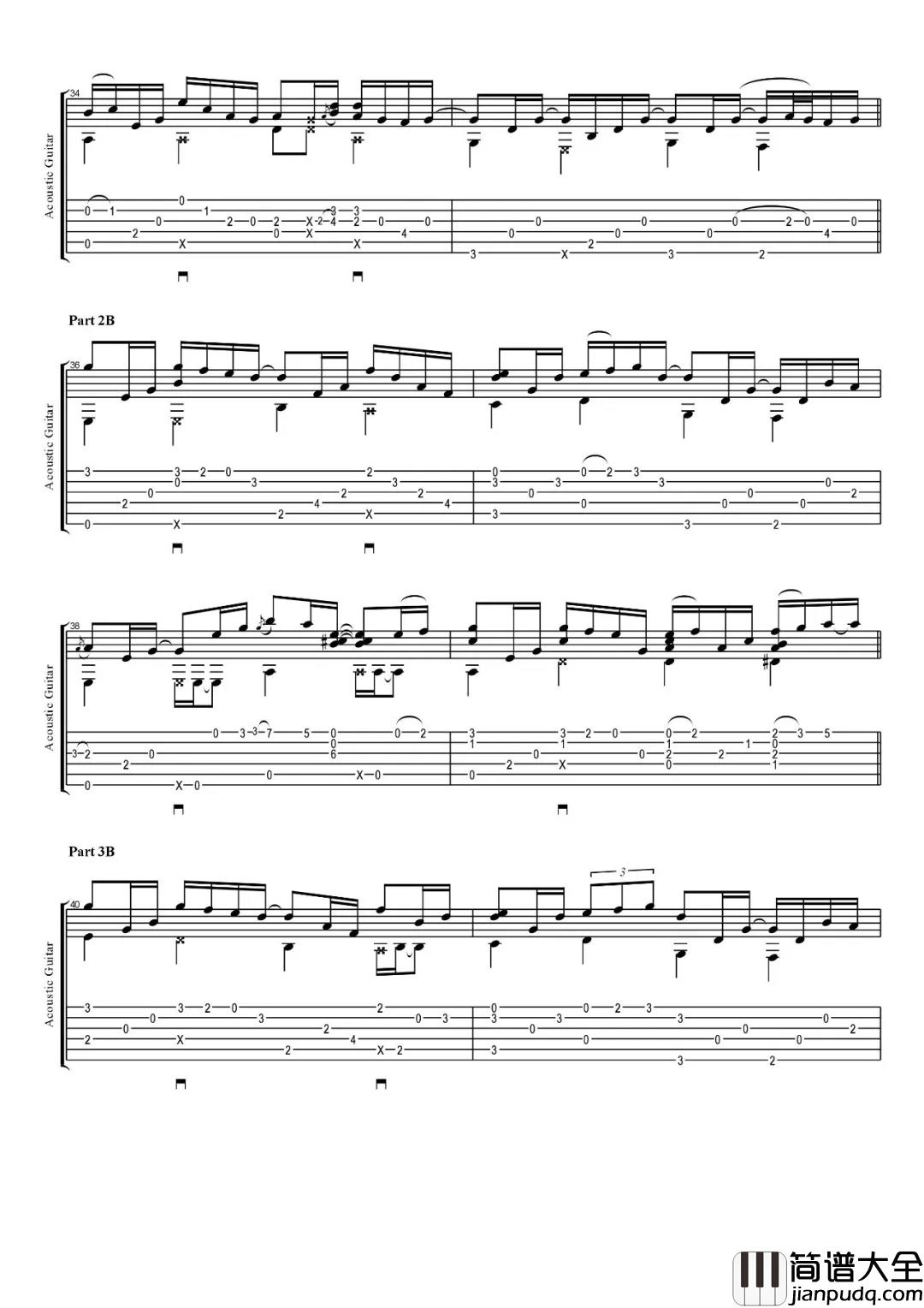 memory_lane指弹谱_E调六线谱_吴先生编配_Sandra_Bae