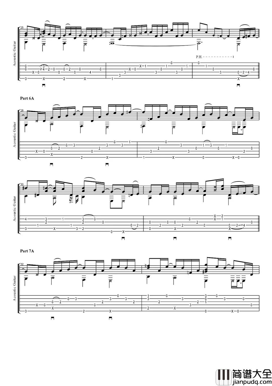 memory_lane指弹谱_E调六线谱_吴先生编配_Sandra_Bae