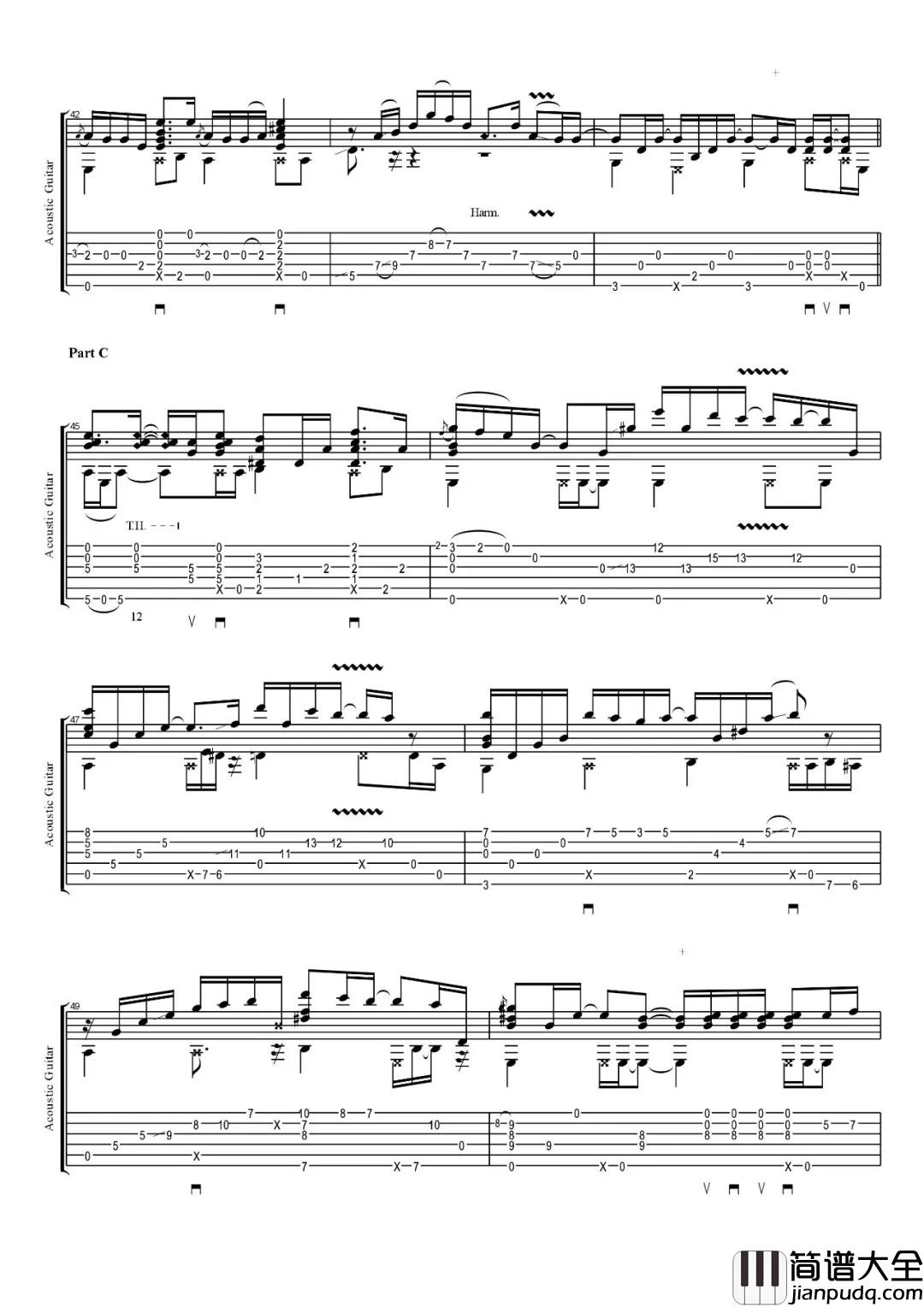 memory_lane指弹谱_E调六线谱_吴先生编配_Sandra_Bae