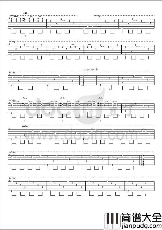 Yukata吉他指弹谱_E调_豆丁网编配_城直树