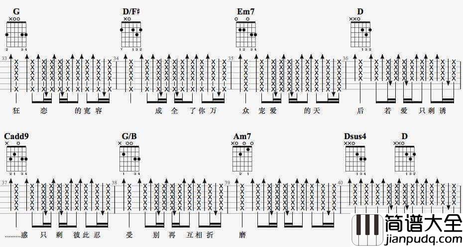 天后吉他谱_G调__陈势安