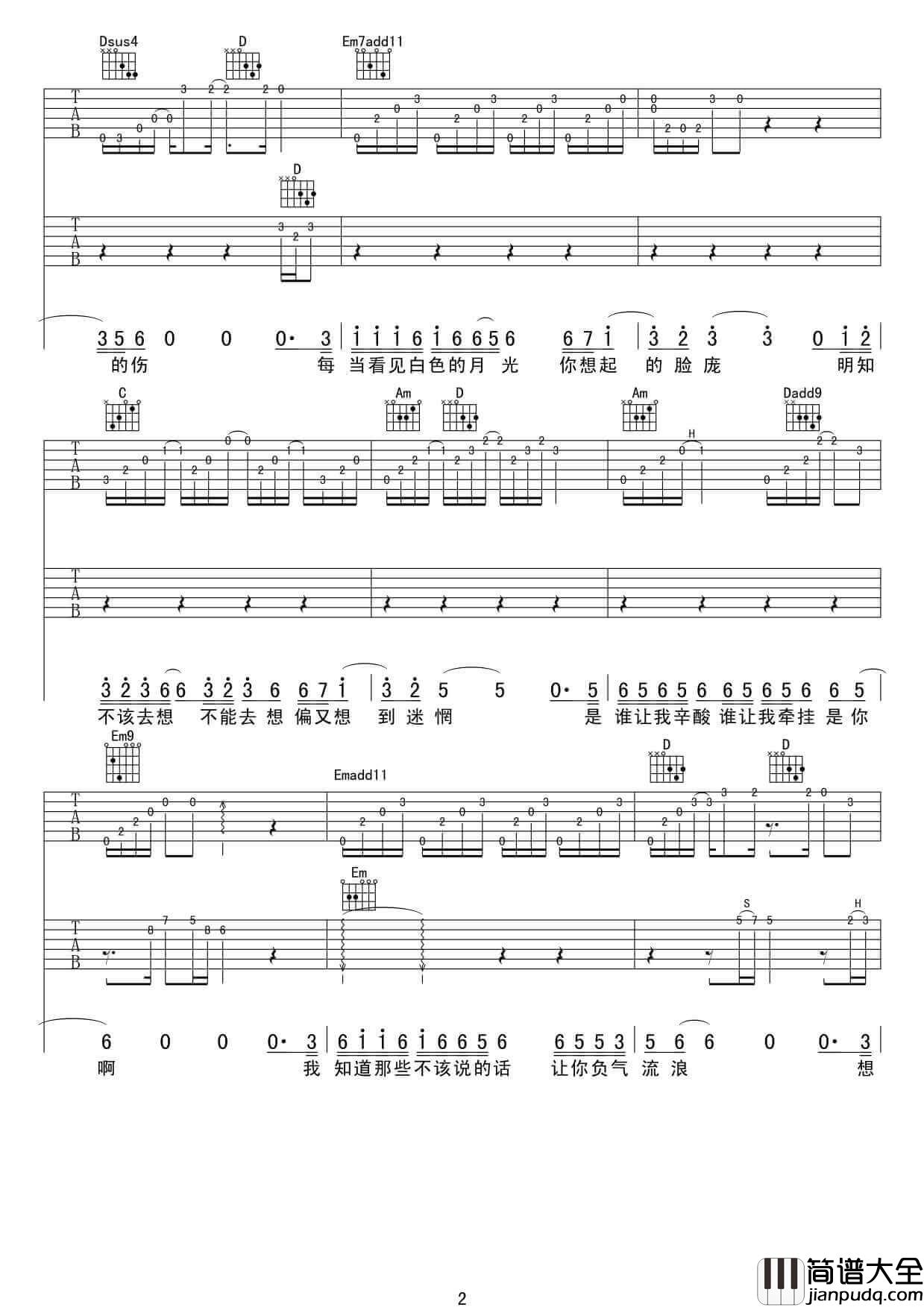 信仰吉他谱_G调高清版_张信哲