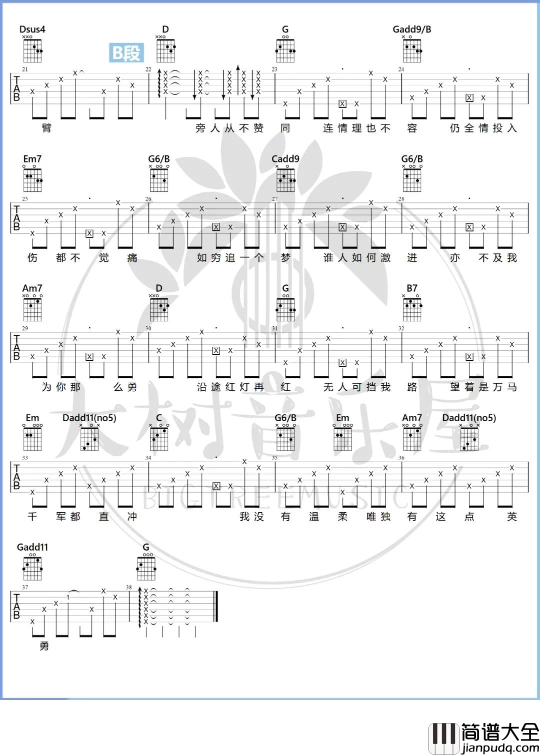 勇吉他谱_杨千嬅_G调弹唱谱