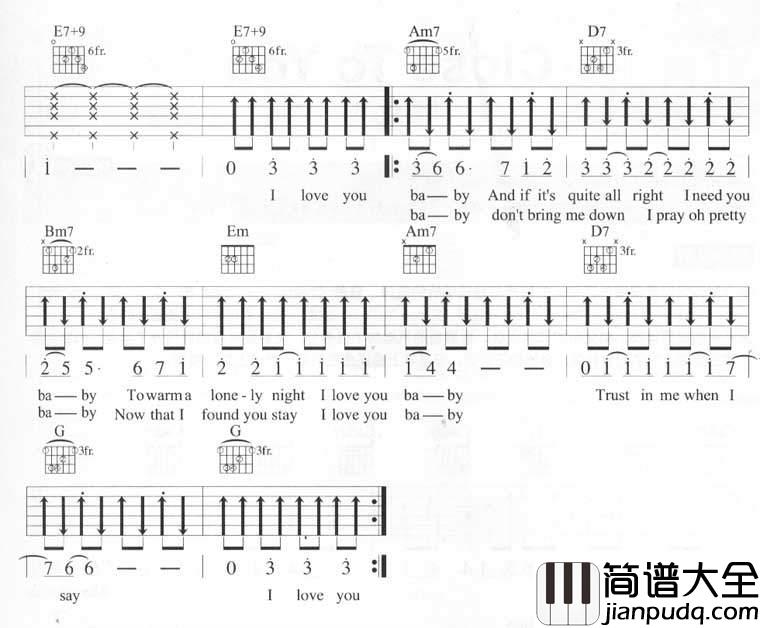 _Can_not_Take_My_Eyes_Off_You_吉他谱_王若琳_G调弹唱六线谱