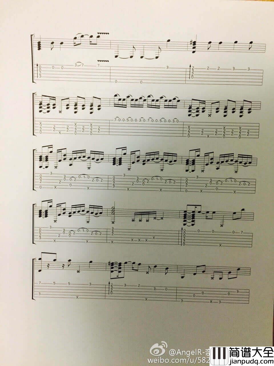 东京食尸鬼主题曲指弹吉他谱_G调_编配_东京喰种