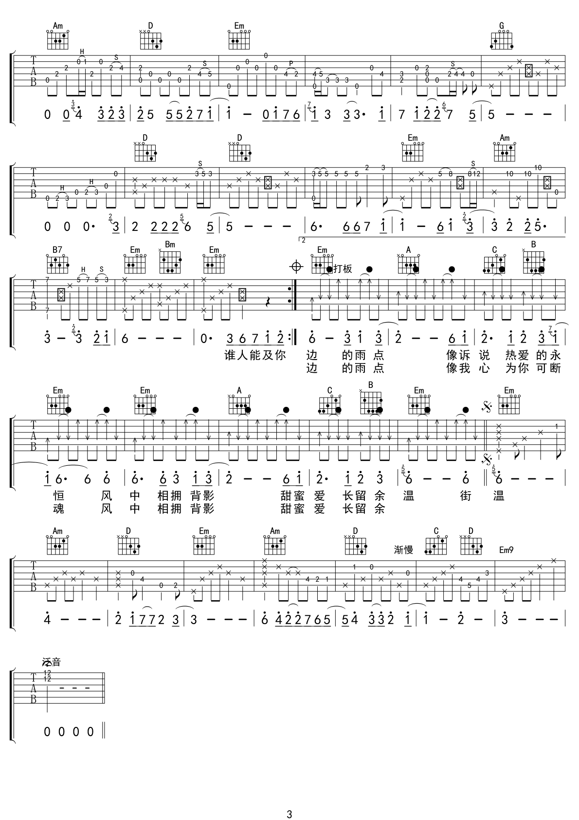 你是我心上人吉他谱_G调附前奏_知秋天编配_吴国敬