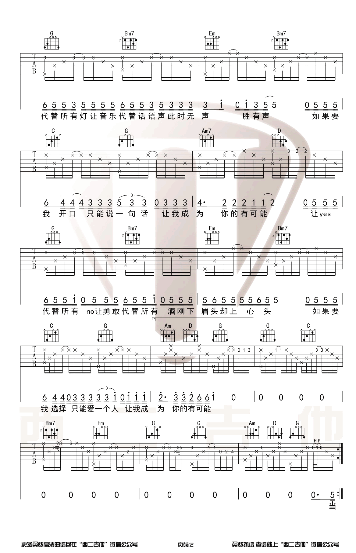 有可能的夜晚吉他谱_曾轶可_G调原版_吉他教学视频