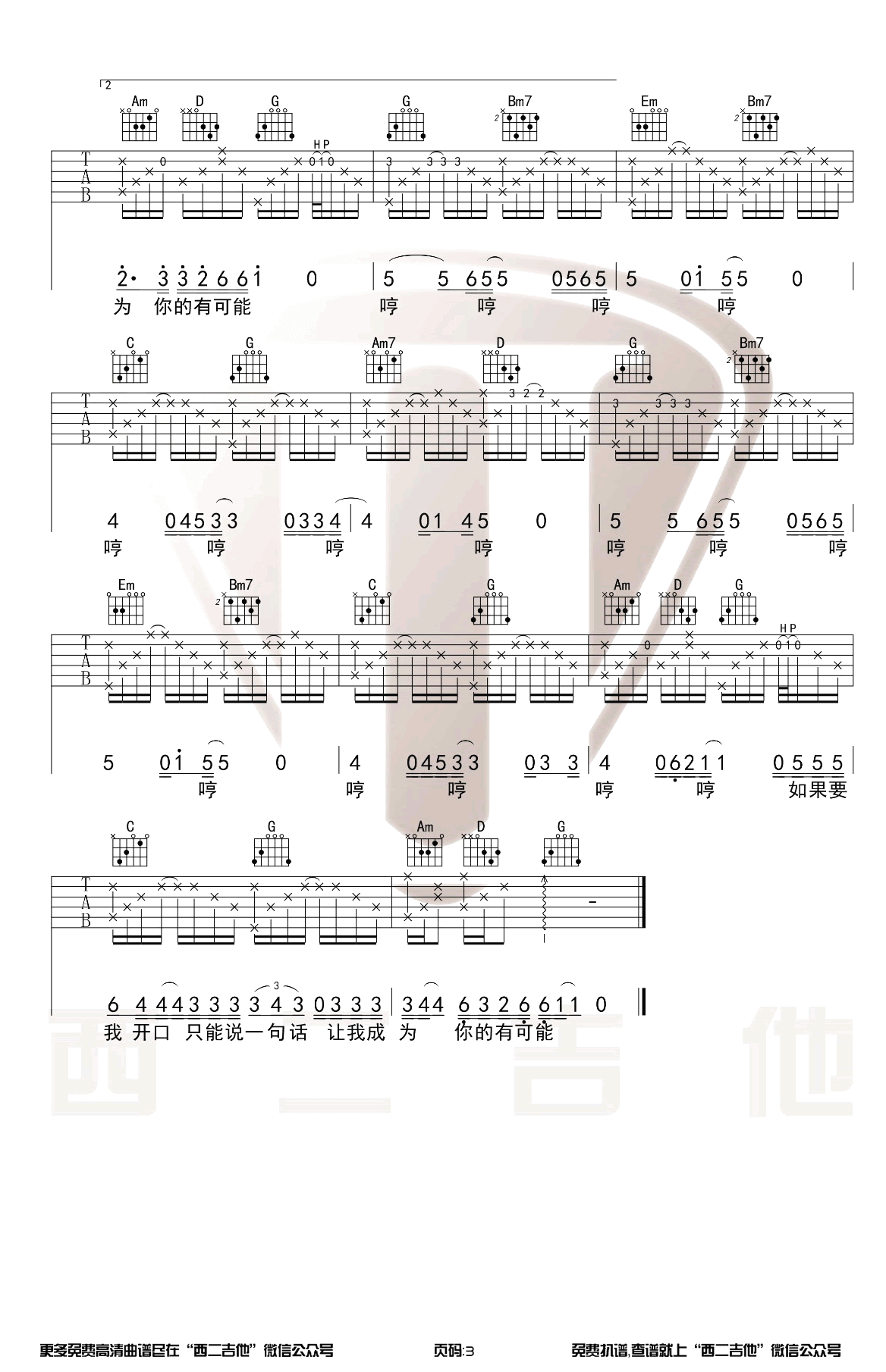 有可能的夜晚吉他谱_曾轶可_G调原版_吉他教学视频