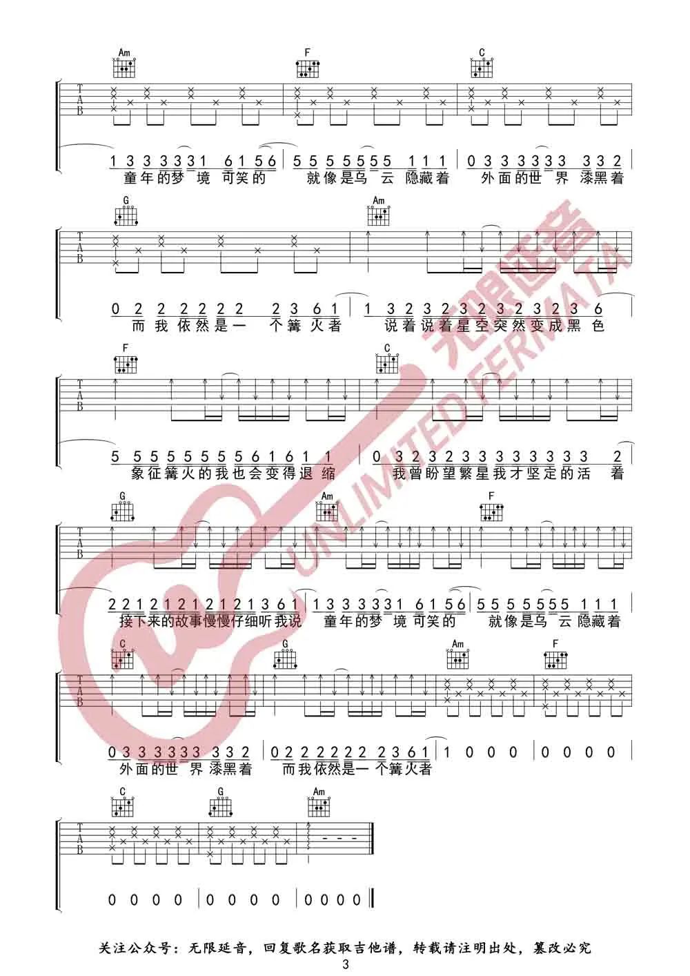 妈妈的话吉他谱3-Zyboy忠宇