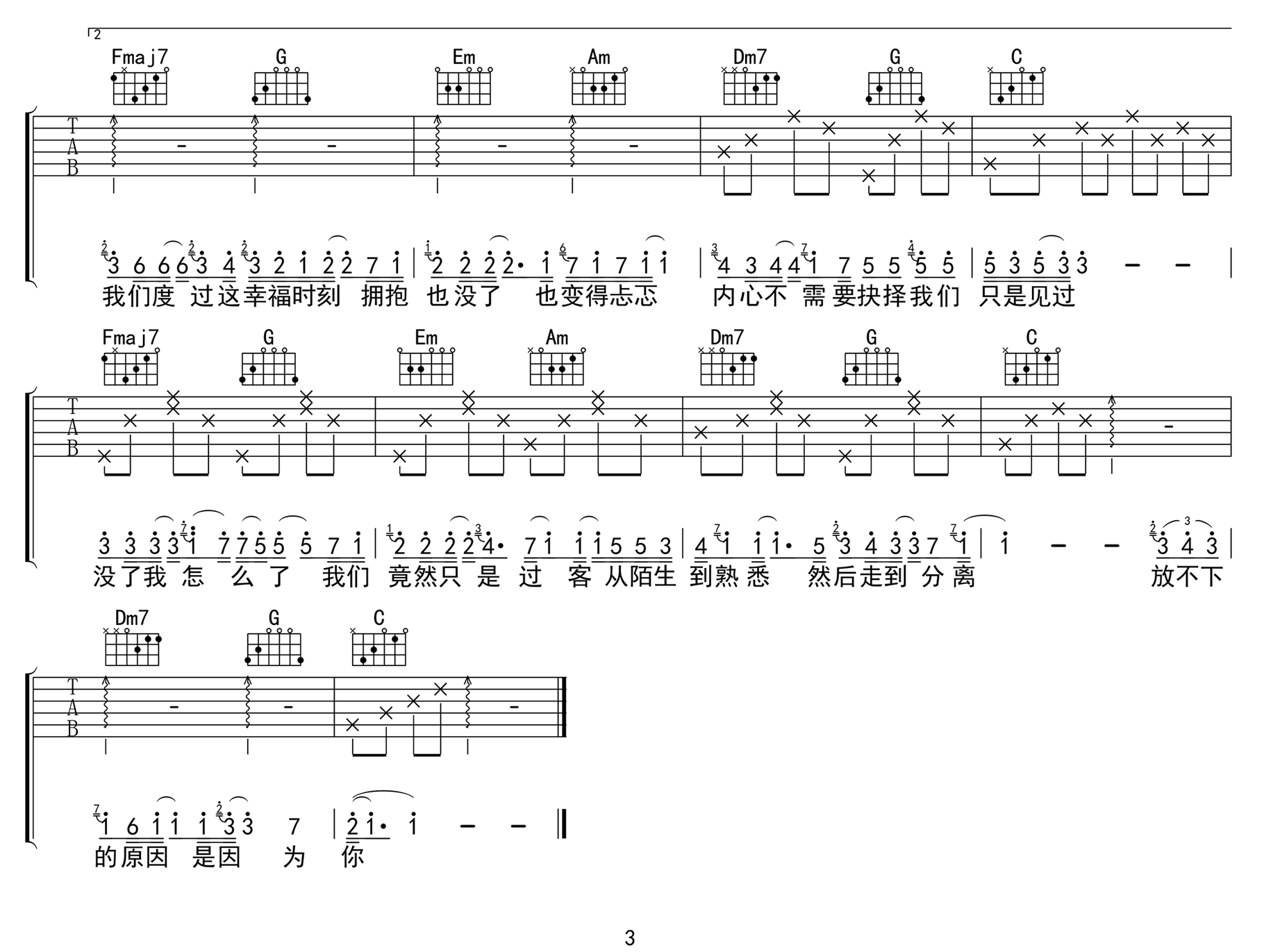我走后吉他谱3-小咪