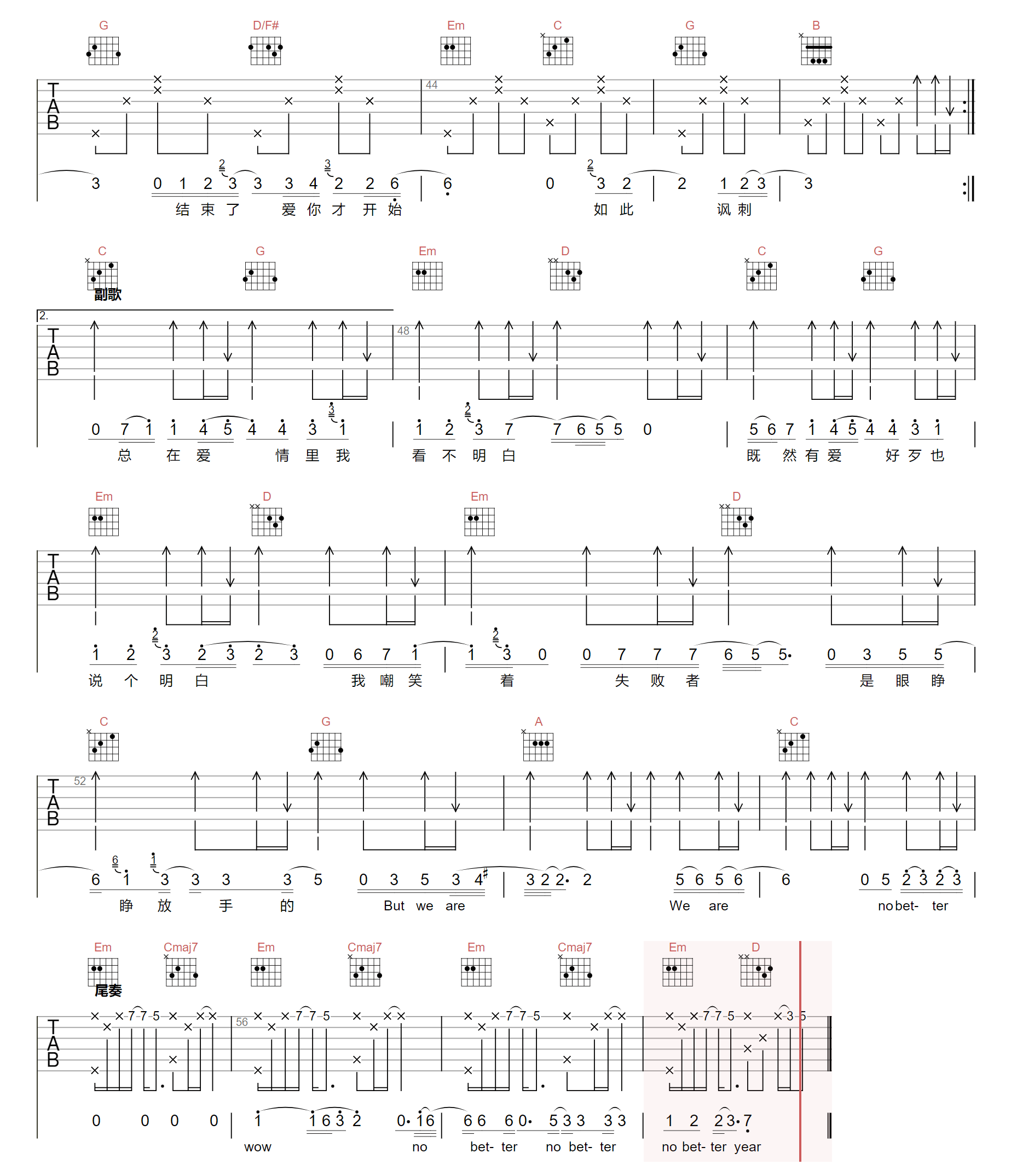 失语者吉他谱3-蔡健雅