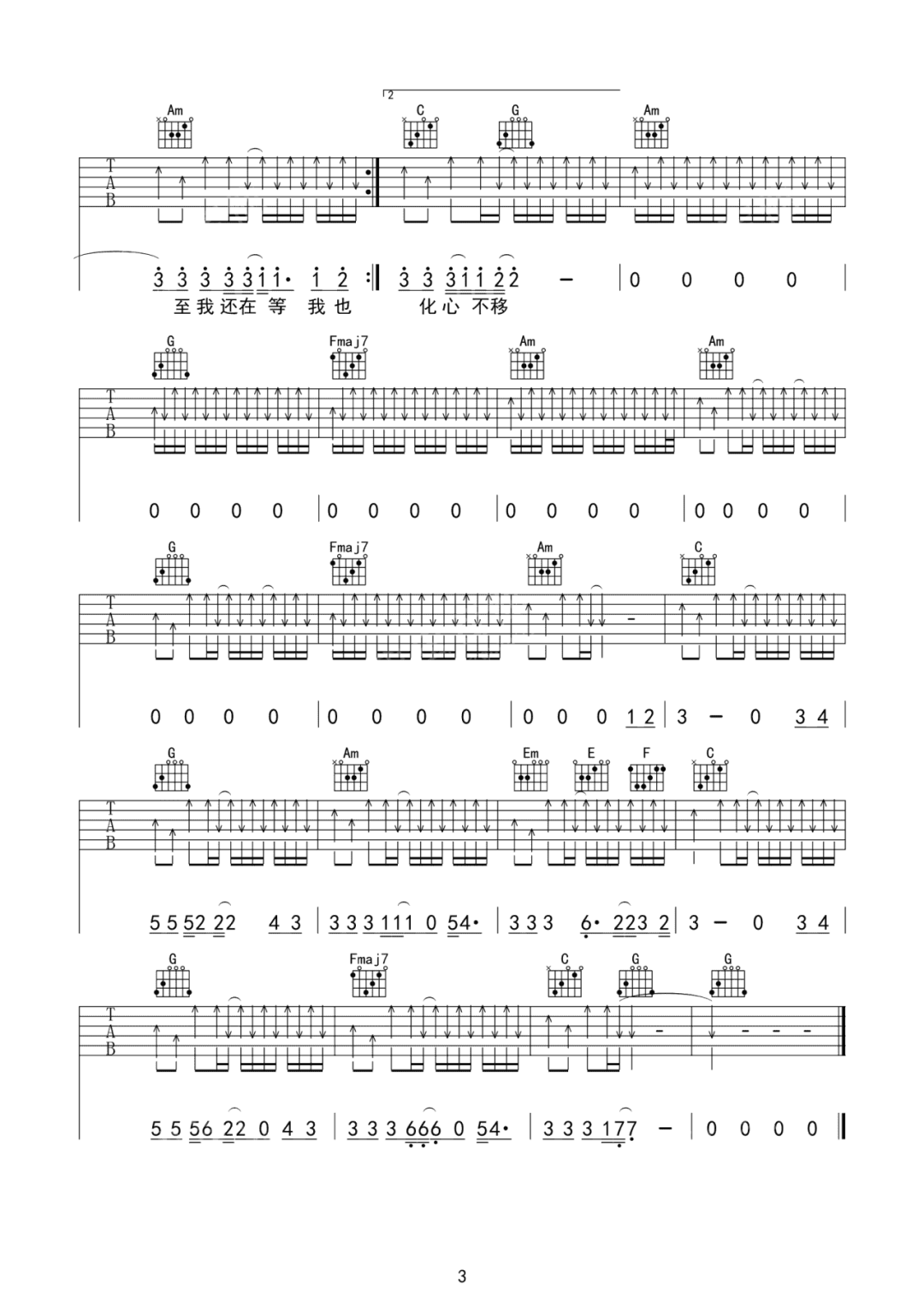 疯土吉他谱3-刘森