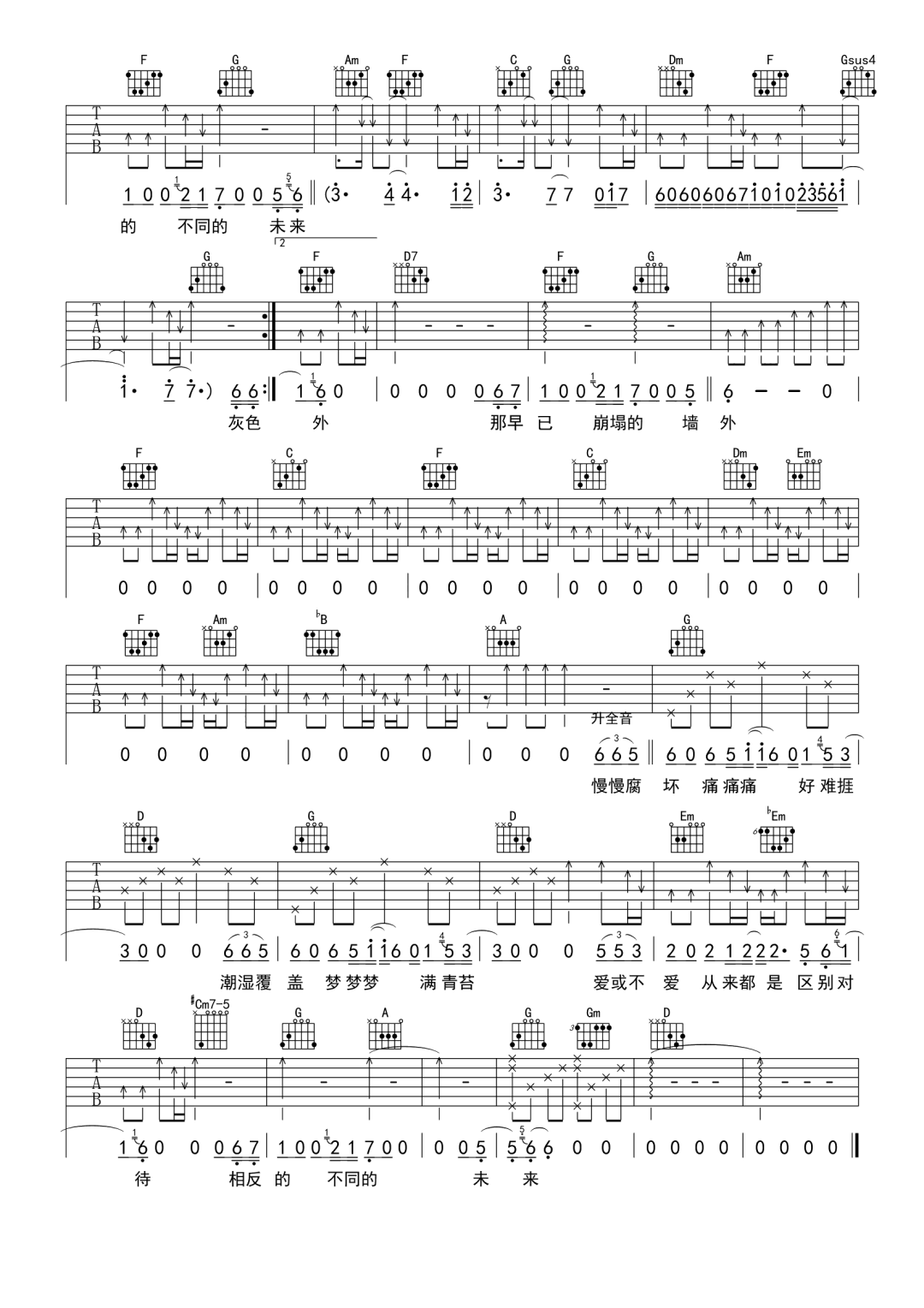 腐坏吉他谱2-张小九