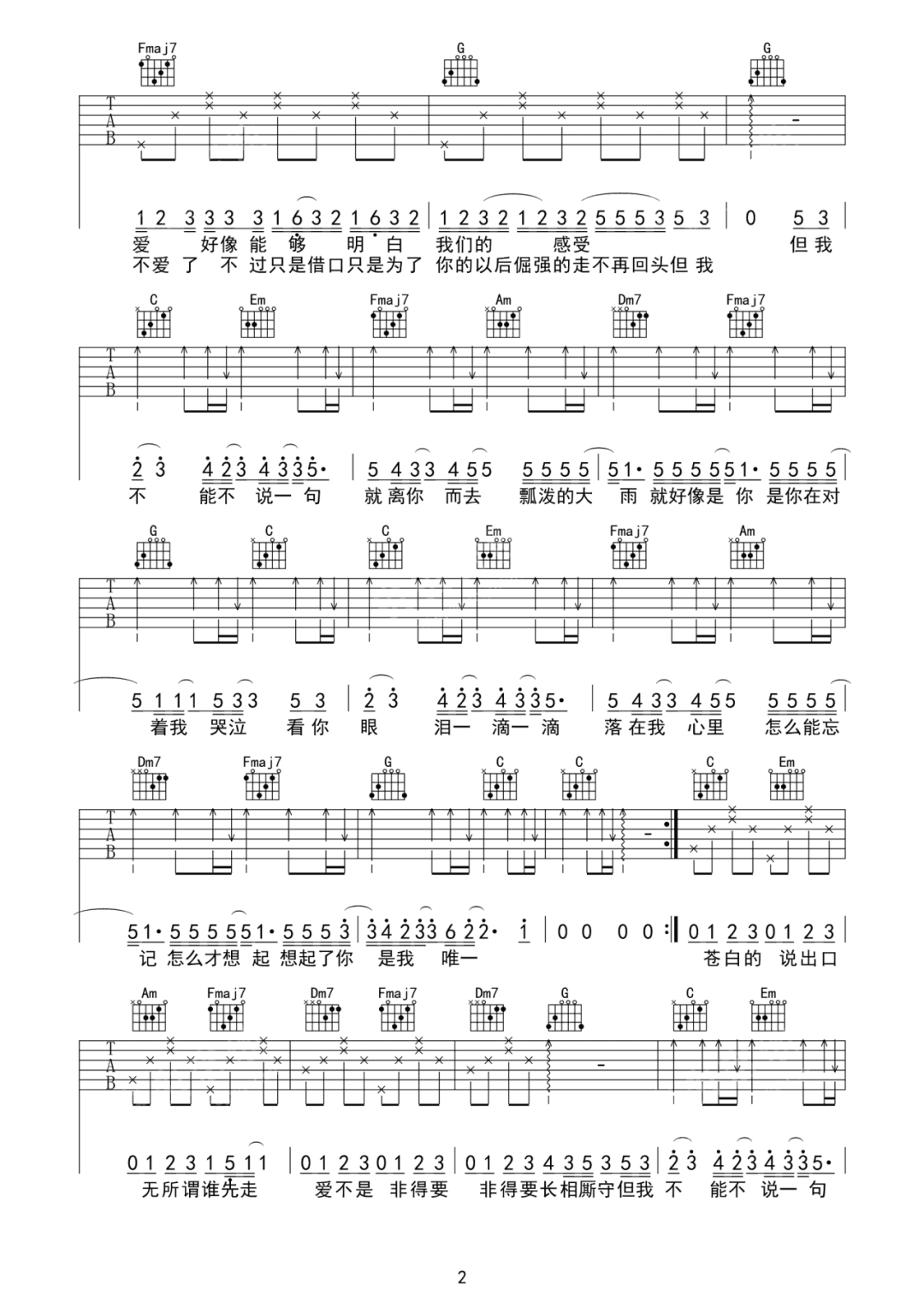 可能吉他谱2-队长