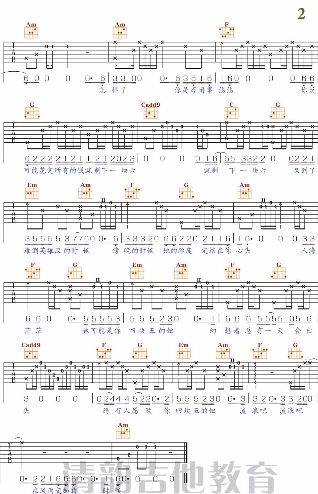 四块五吉他谱2-隔壁老樊