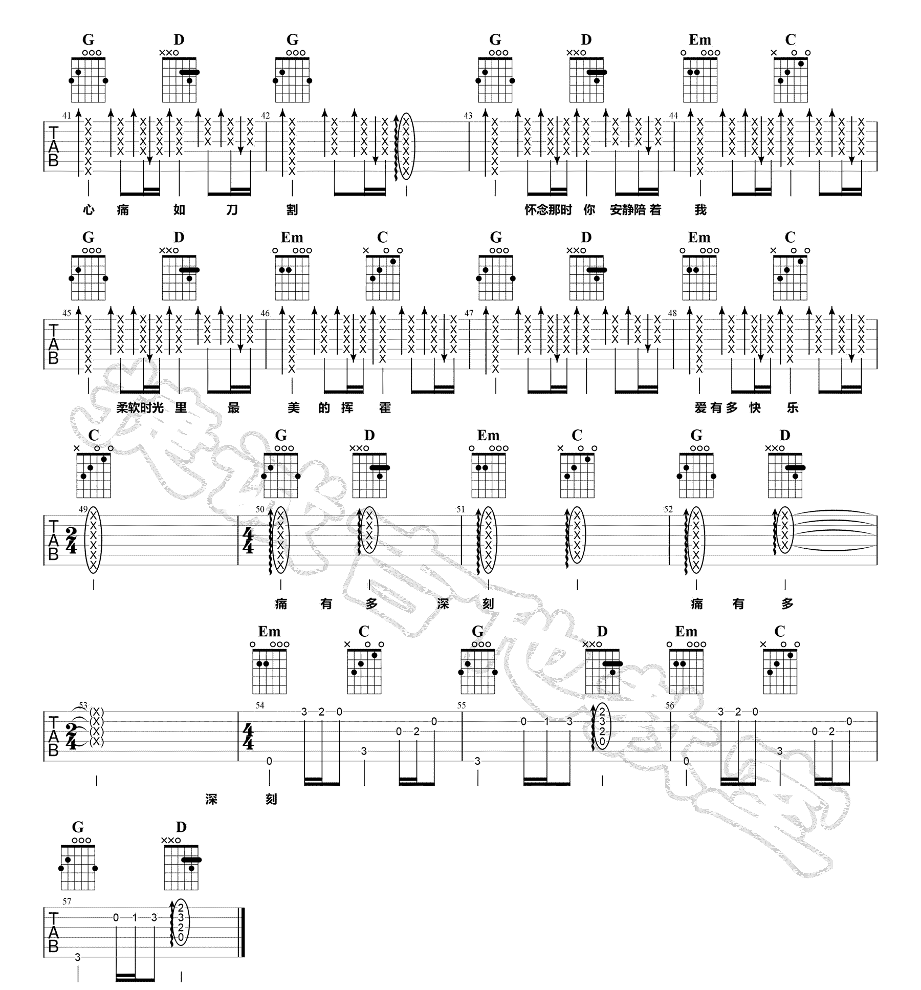 国王与乞丐吉他谱3-华晨宇