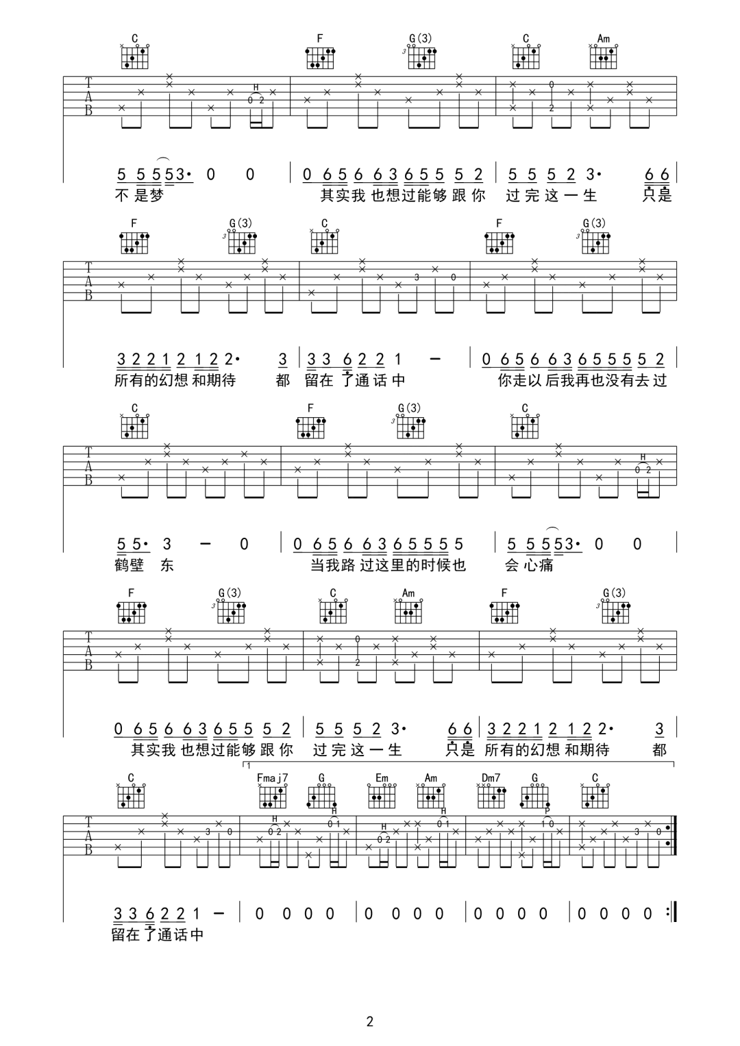 鹤壁东吉他谱2-韩蒴