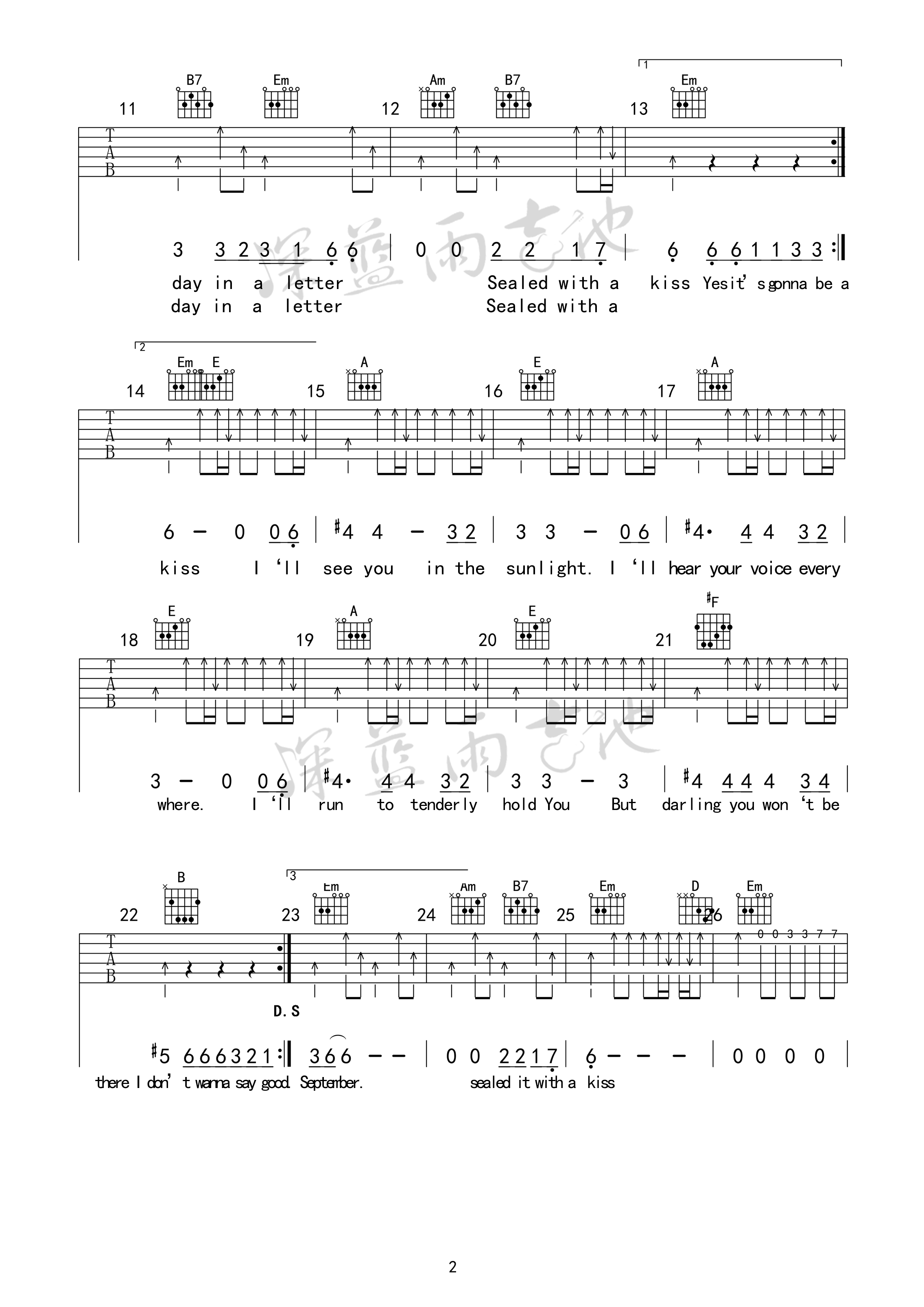 Sealed-With-A-Kiss吉他谱2-Brian-Hyland