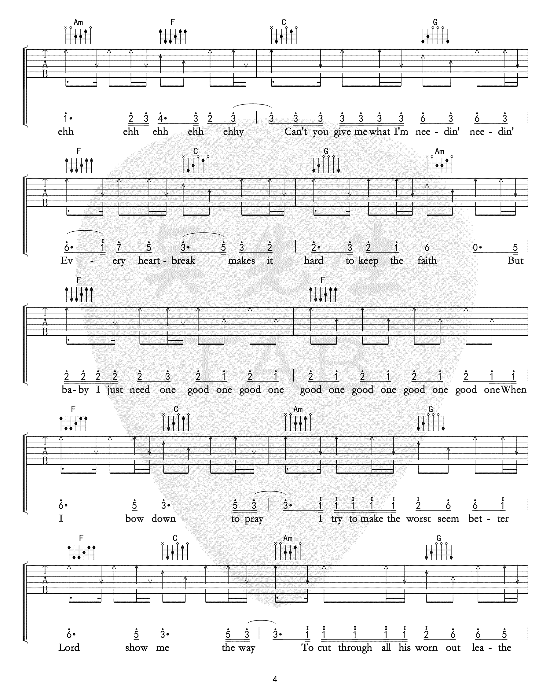 Million-Reasons吉他谱4-Lady-Gaga