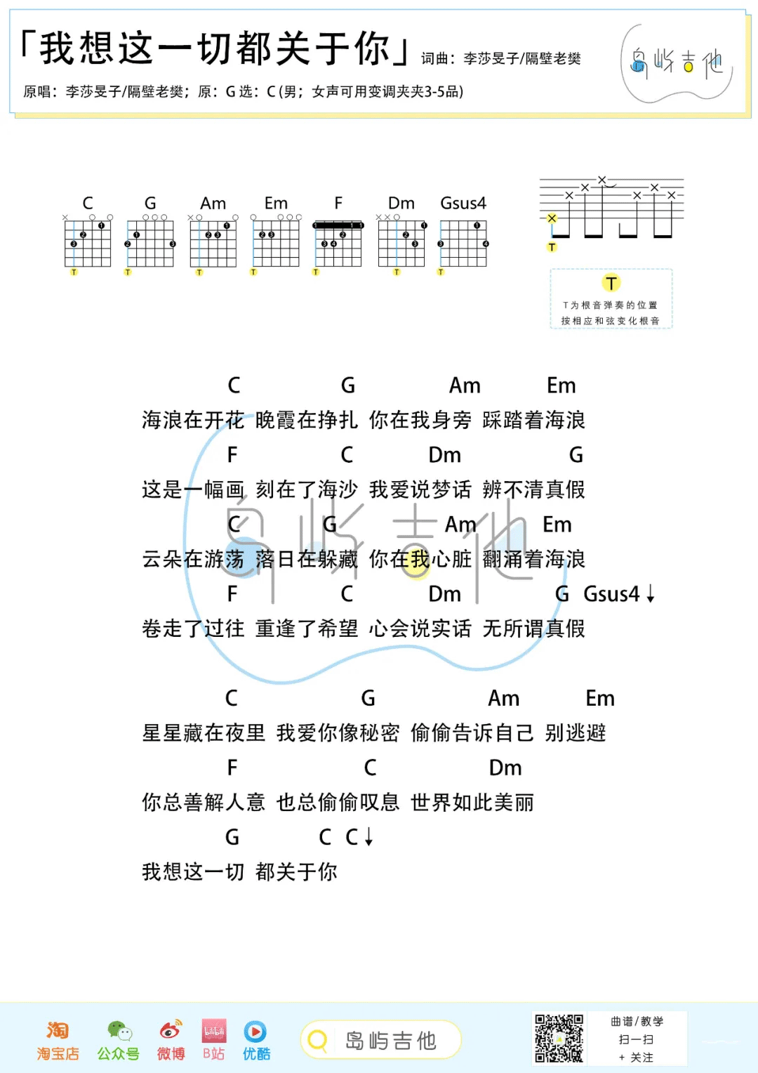 我想这一切都关于你吉他谱3-隔壁老樊