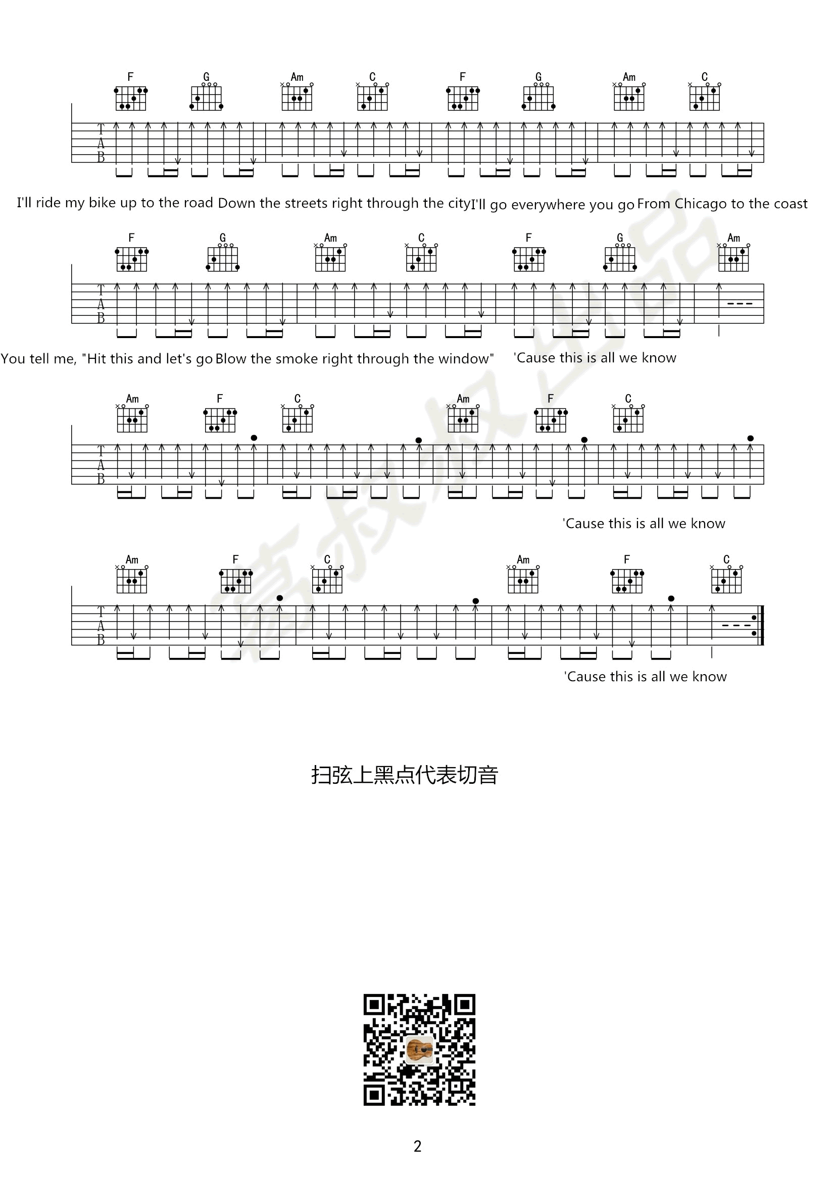 All-We-Know吉他谱2-烟鬼组合