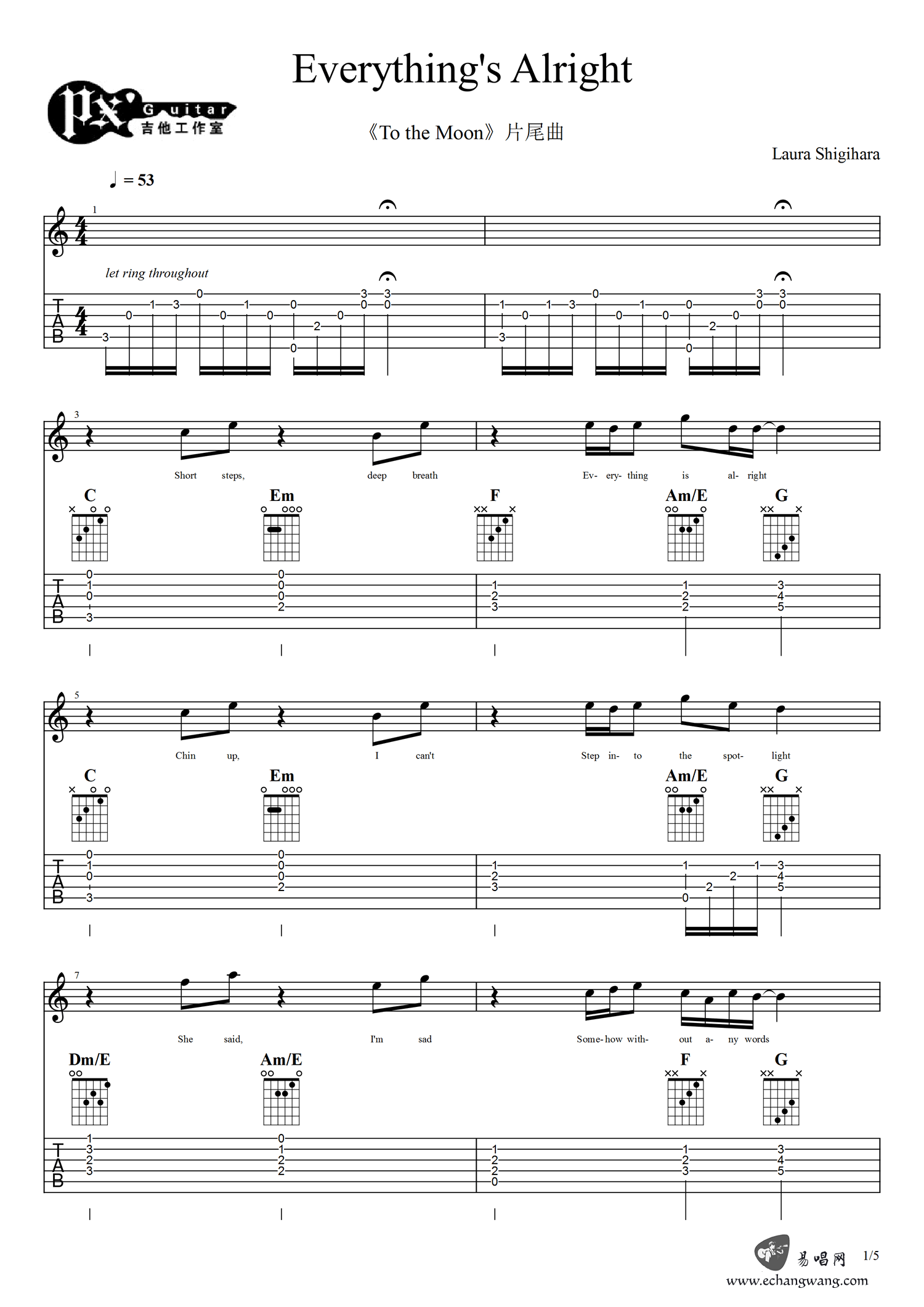 Everything's-Alright吉他谱1-Laura-Shigihara