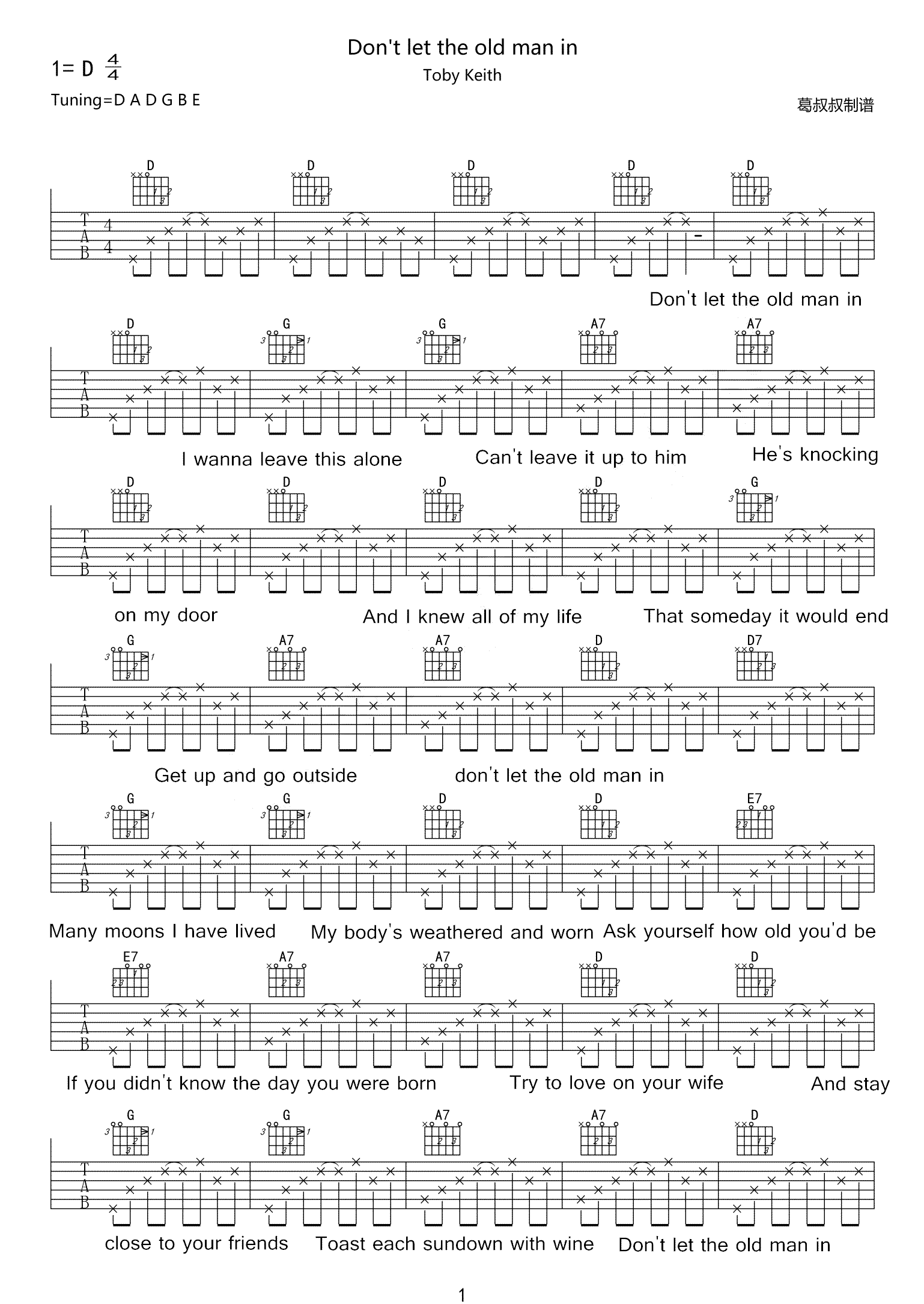 Don't-Let-The-Old-Man-In吉他谱1-Toby-Keith