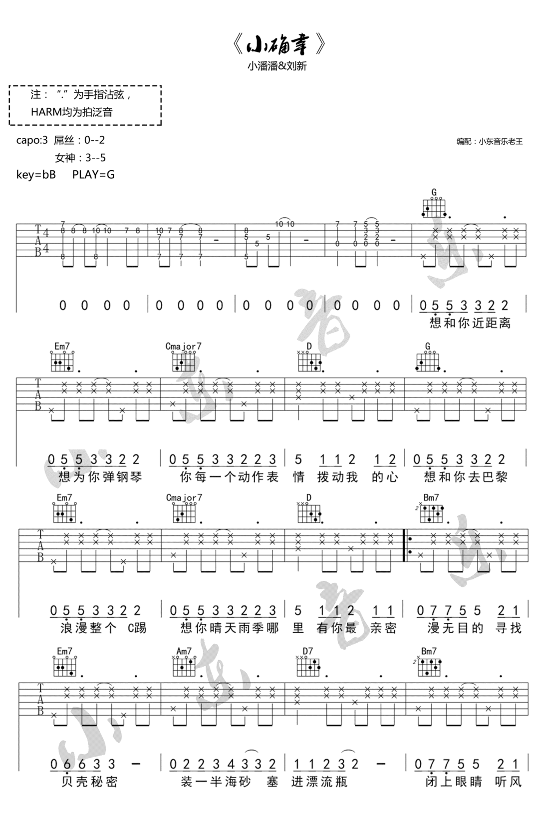 小确幸吉他谱1-刘心