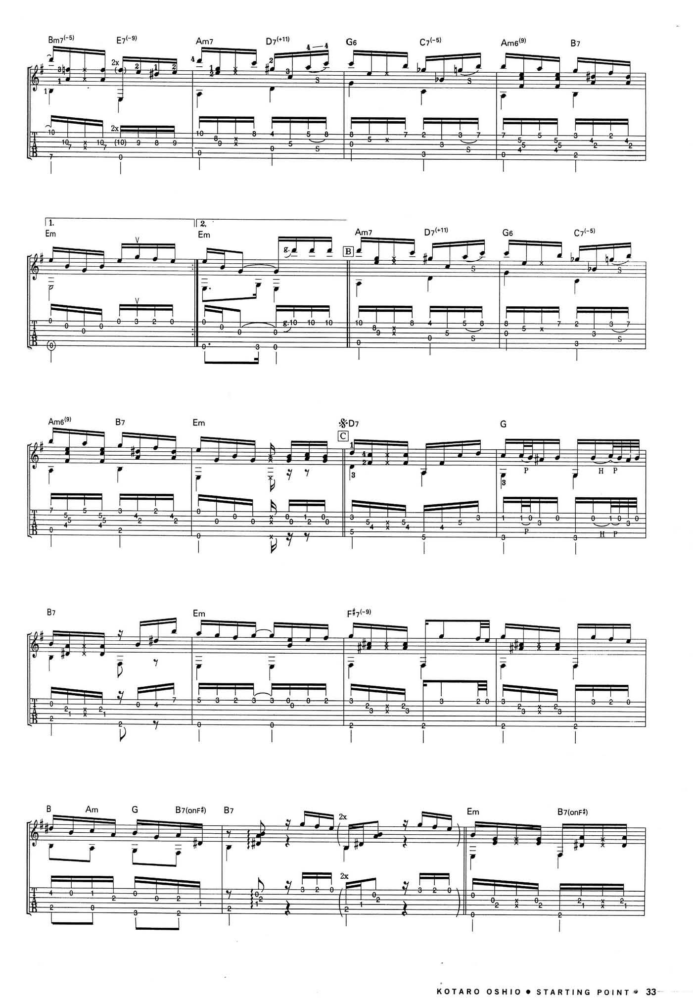 黄昏指弹吉他谱2-押尾桑