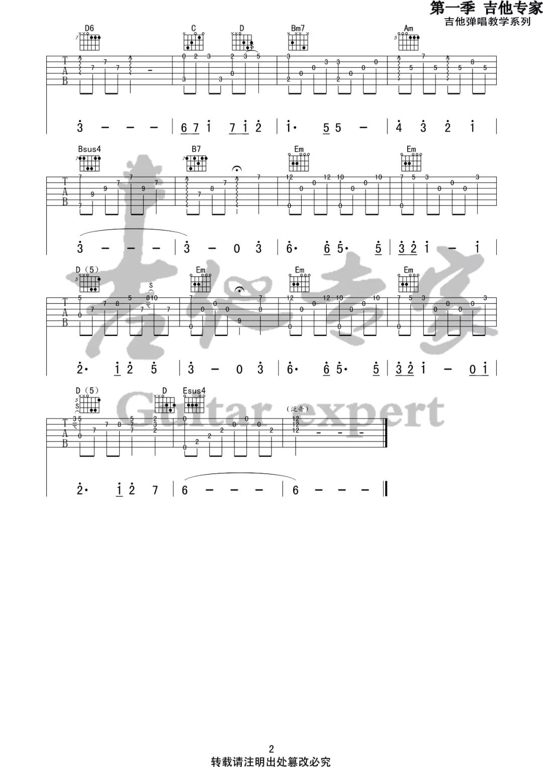 天空之城指弹吉他谱2-久石让