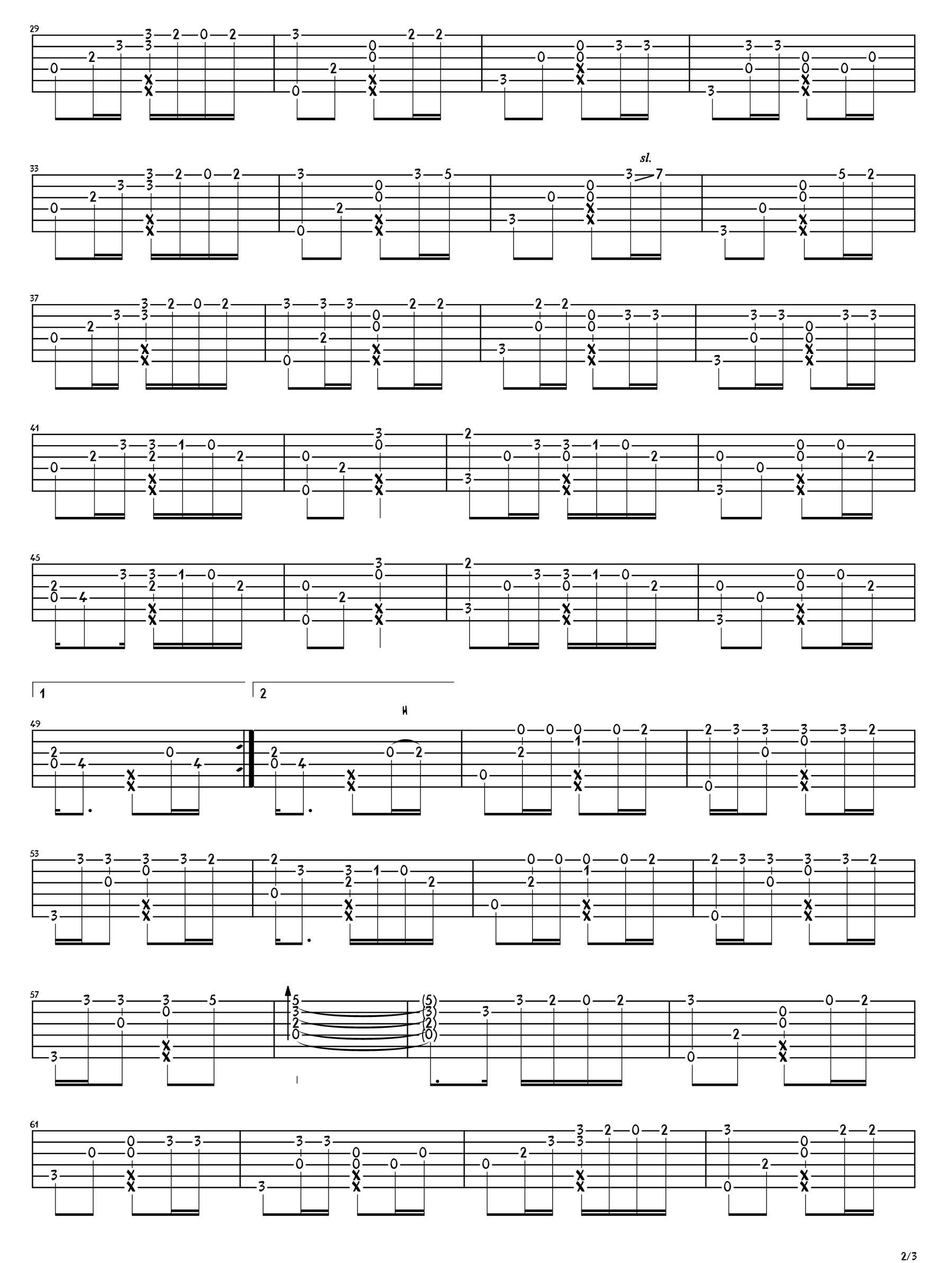 来自天堂的魔鬼指弹吉他谱2-邓紫棋