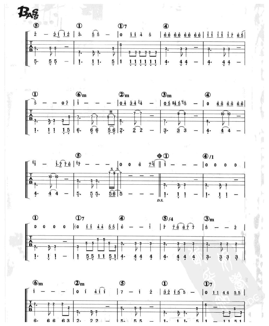 电贝司伴奏乐曲《朋友 谭咏麟》流行