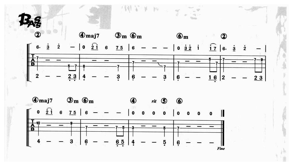 电贝司伴奏乐曲《铁血丹心 射雕英雄传主题歌》流行