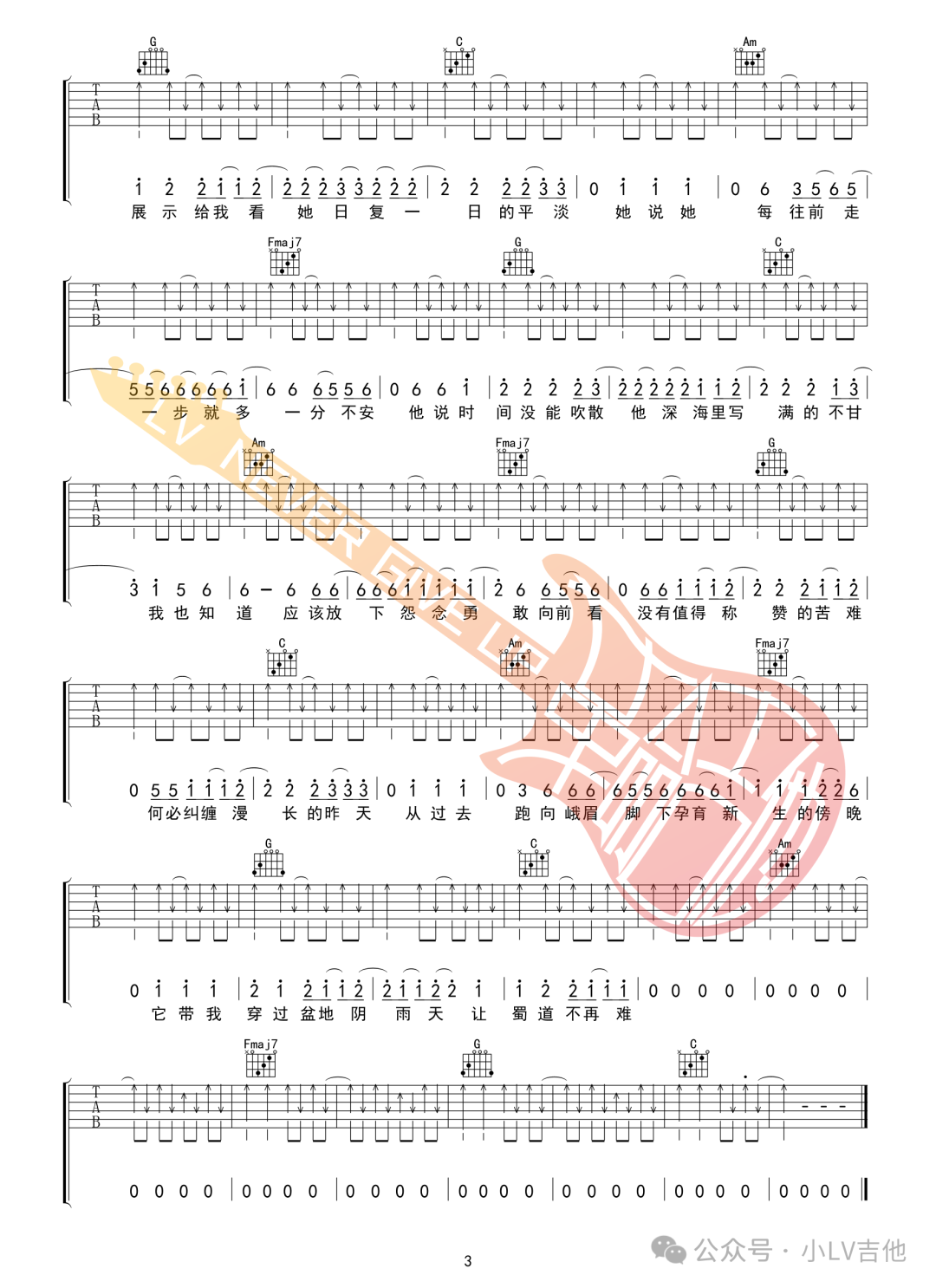 过去来的人吉他谱3-刘森