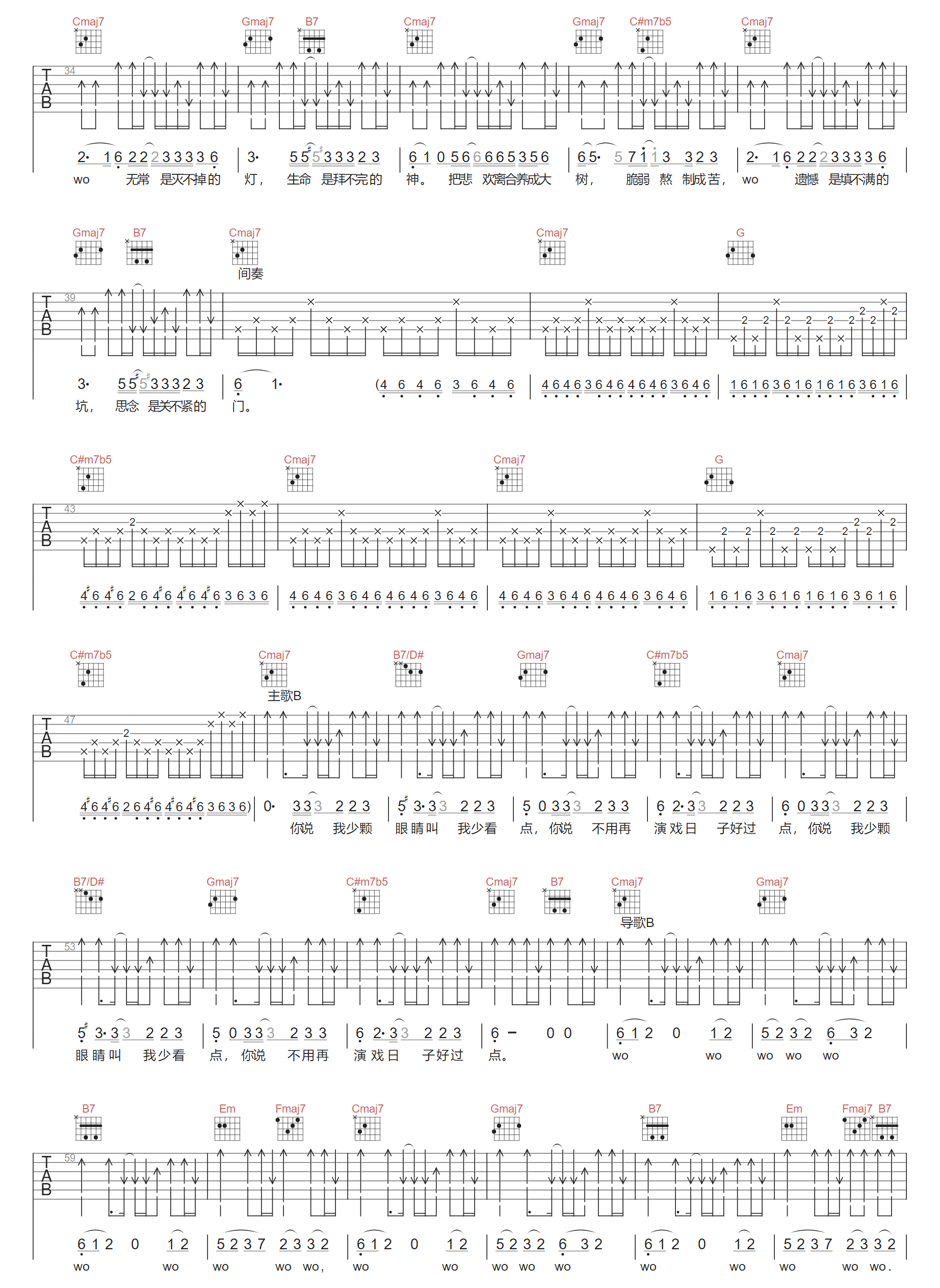 自种自收吉他谱2-杨世暄
